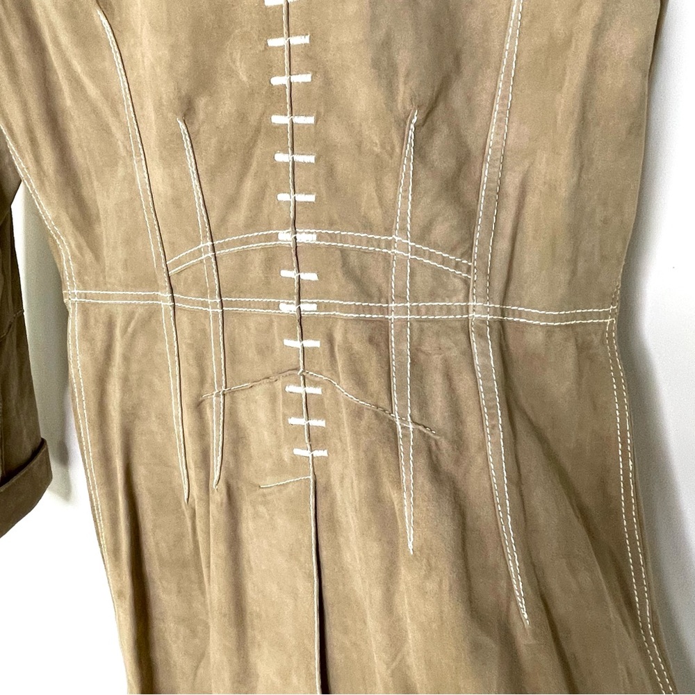Jacket | Carlisle Camel Suede Trench Contrast Stitching | Western Boho Per Se 6 - Picture 11 of 16